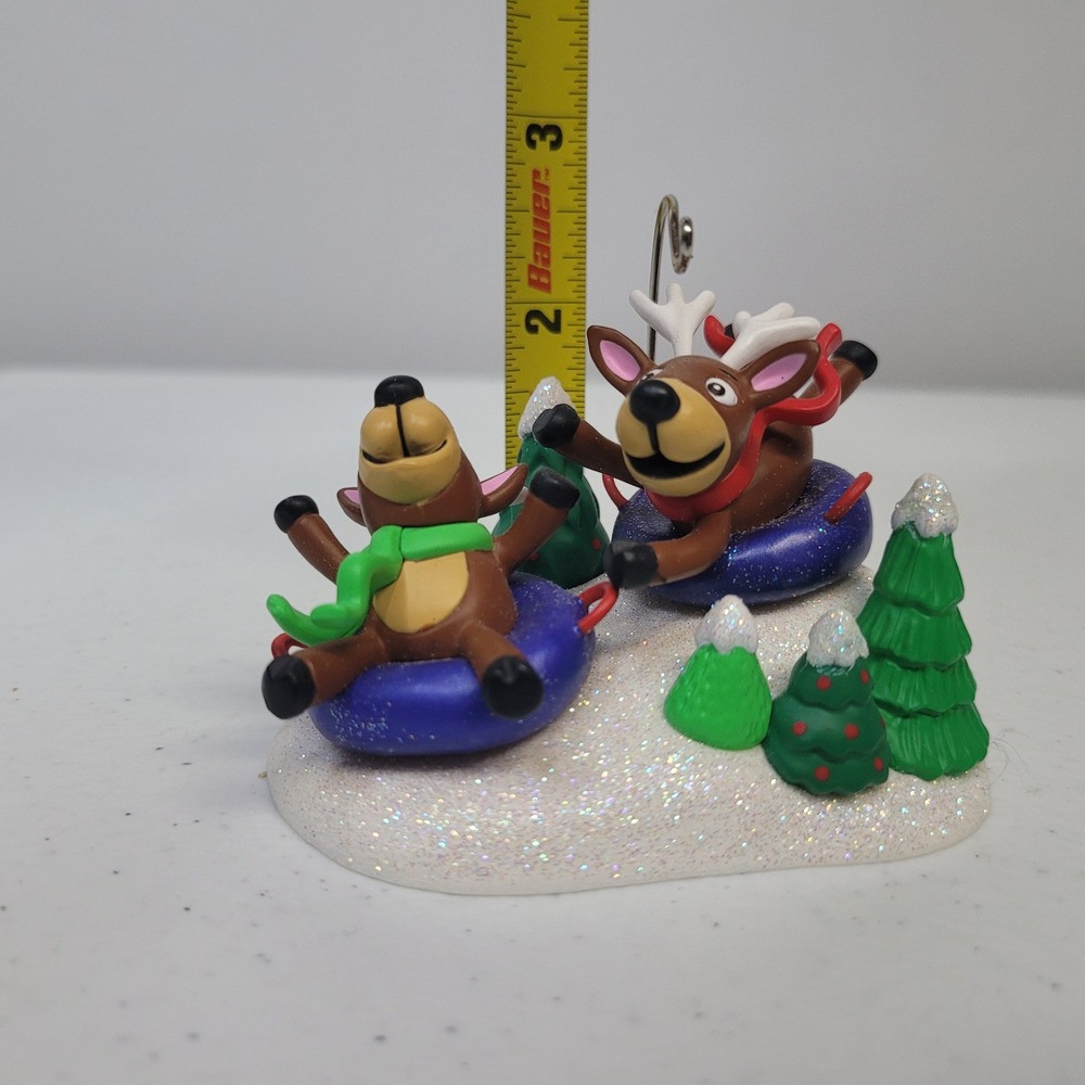 Hallmark Keepsake 2023 Reindeer Snow Tubing‎ Christmas Ornament Tabletop Decor
